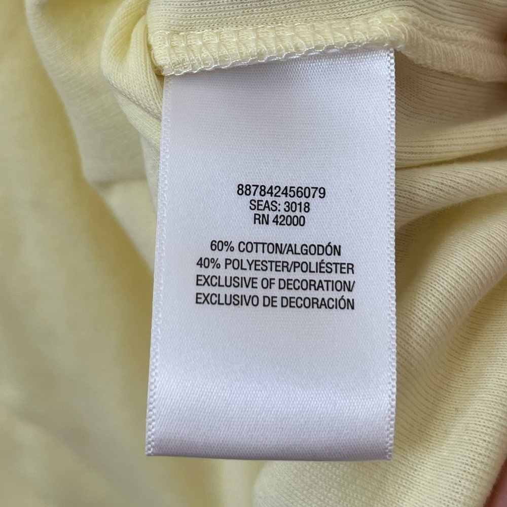 Basic Editions Yellow Floral Embroidered Top 1X Plus Size - Picture 6 of 9